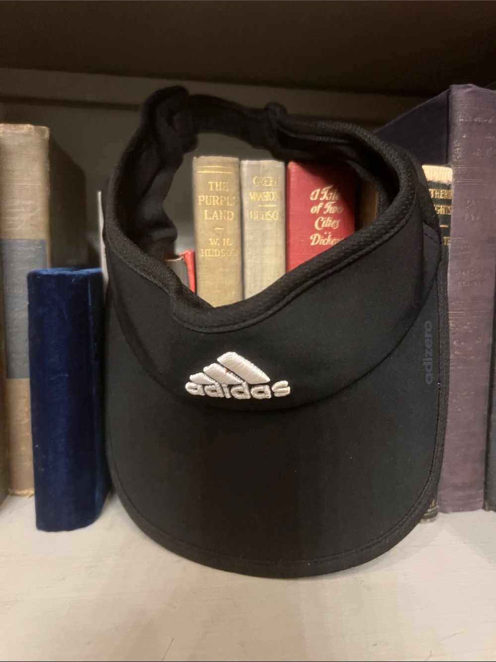 adidas Black Kids Visor with White Logo